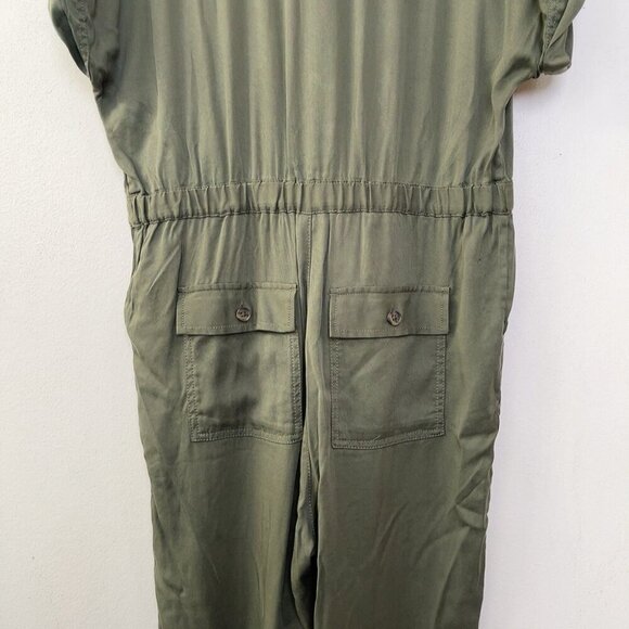 Gap Womens 6 Short Sleeve Khaki Green Romper Utility Jumpsuit - Picture 12 of 15